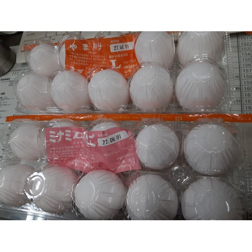 ミナミ「白たまごLサイズ、サイズいろいろ」（奈良県Aコープで販売） - 交換／返金
