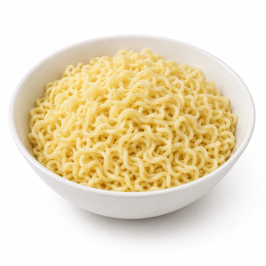 こむぎ [即席めん類] 中華スタイル即席カップめん 非油揚げ 調理後のめん (スープを残したもの)の写真