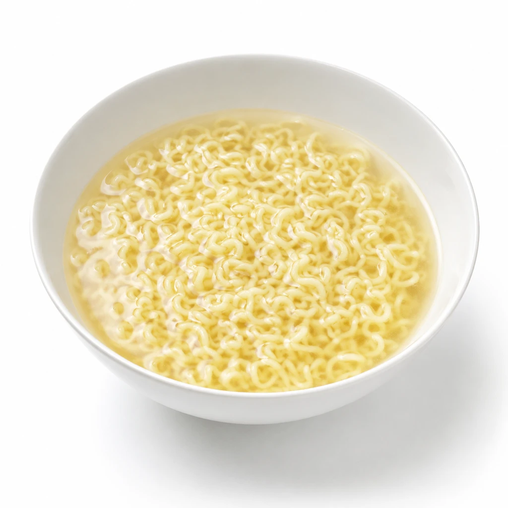 こむぎ [即席めん類] 中華スタイル即席カップめん 油揚げ 塩味 調理後全体 (添付調味料等を含むもの)の写真