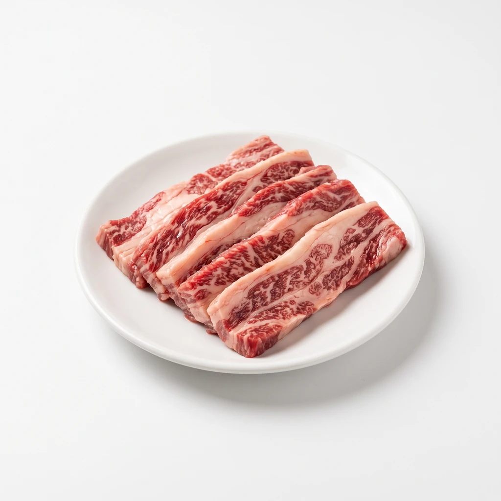 <畜肉類> うし [乳用肥育牛肉] ばら 脂身つき 生の写真