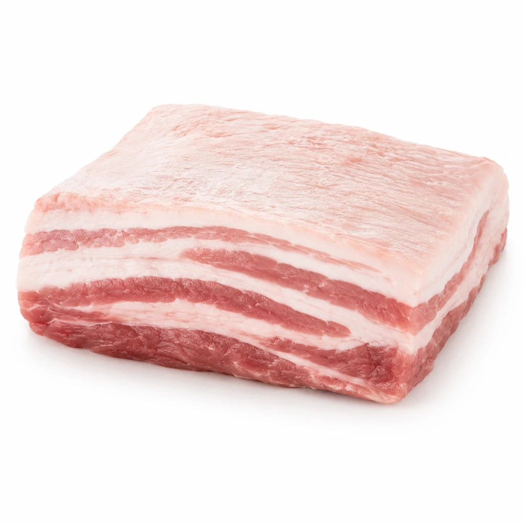 <畜肉類> ぶた [大型種肉] ばら 脂身つき 生の写真