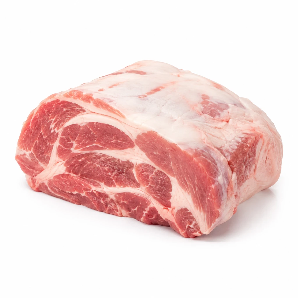 <畜肉類> ぶた [中型種肉] かた 脂身つき 生の写真