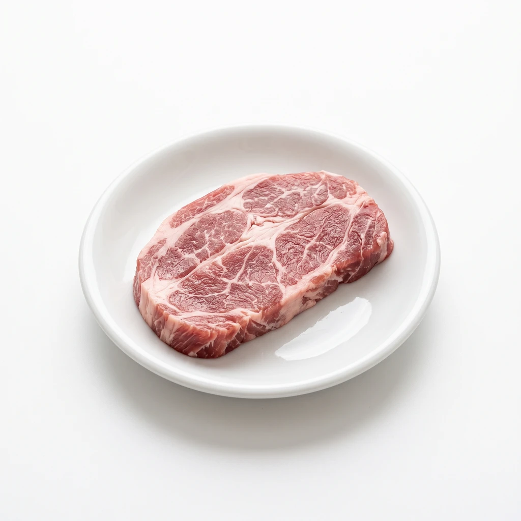 <畜肉類> ぶた [中型種肉] かたロース 皮下脂肪なし 生の写真