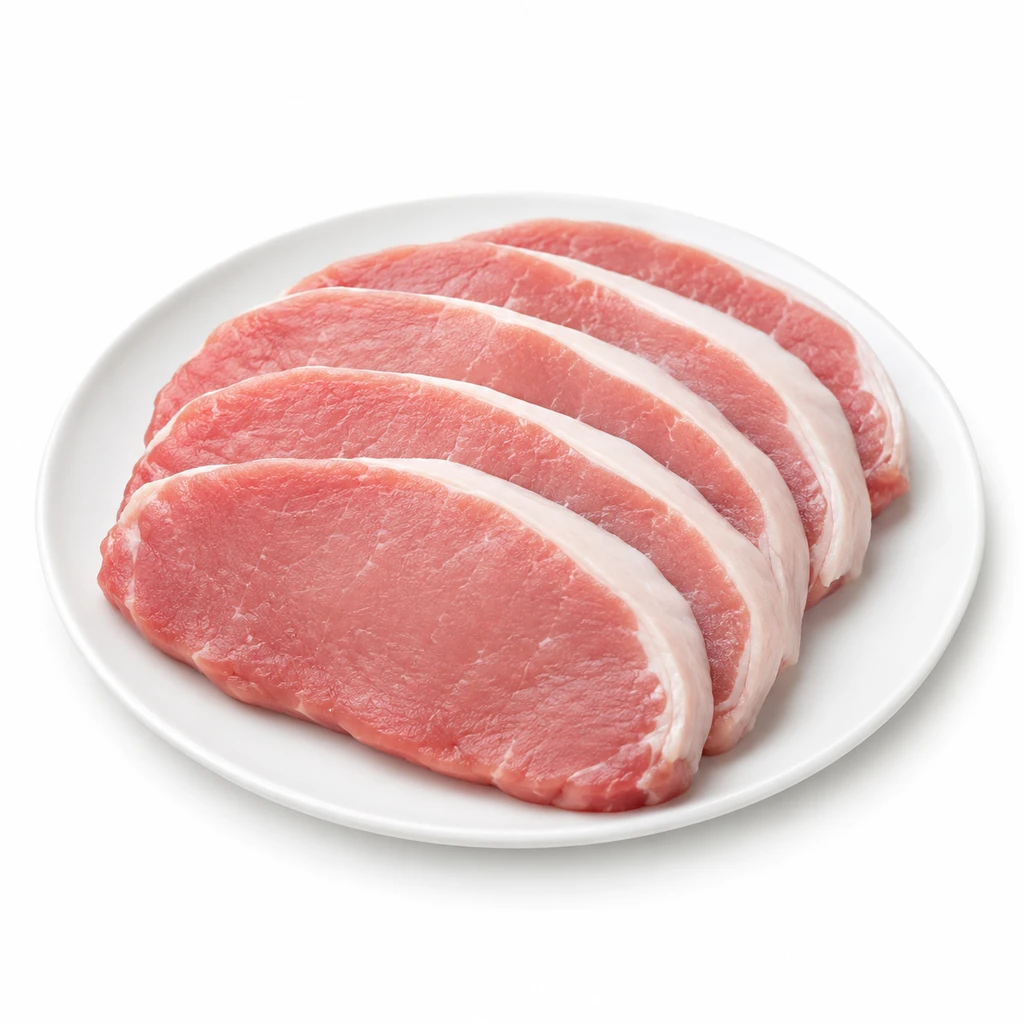 <畜肉類> ぶた [中型種肉] ロース 脂身つき 生の写真