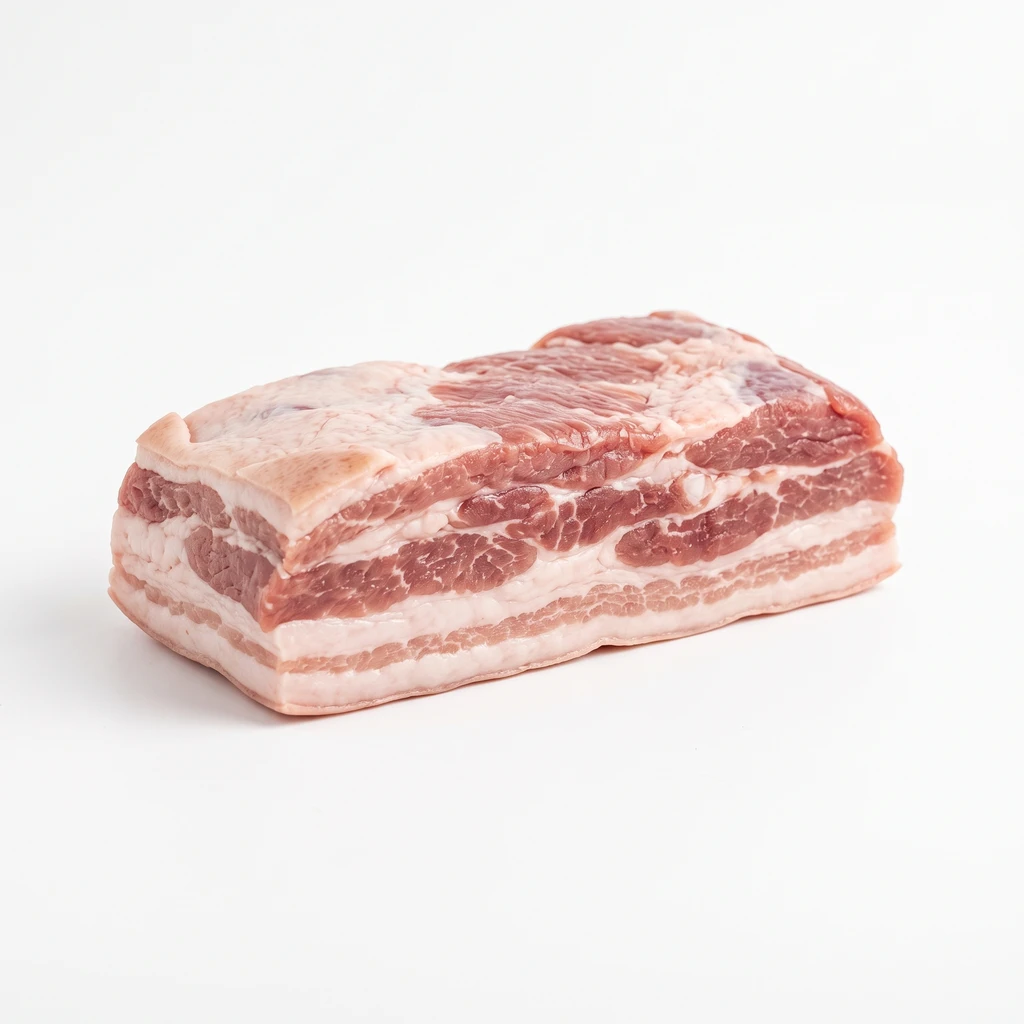 <畜肉類> ぶた [中型種肉] ばら 脂身つき 生の写真