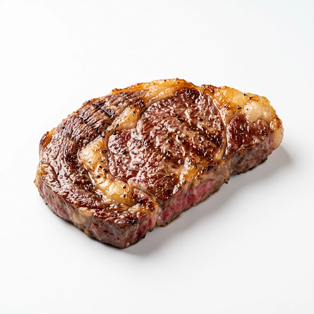 <畜肉類> うし [和牛肉] リブロース 脂身つき 焼きの写真