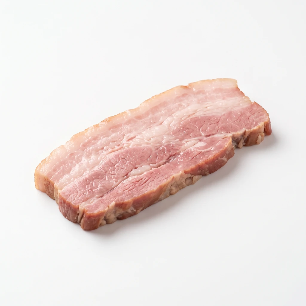 <畜肉類> ぶた [ベーコン類] ばらベーコン ゆでの写真