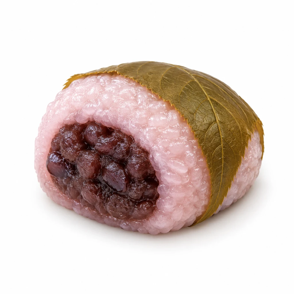 <和生菓子・和半生菓子類> 桜もち 関西風 つぶしあん入りの写真
